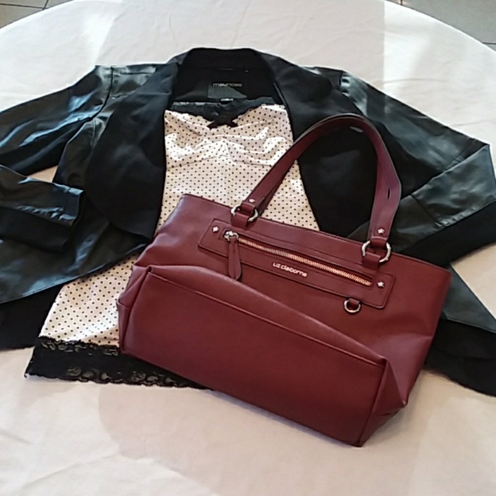 Maurice's Black Jacket & Polka Dot Tanktop Size:S
